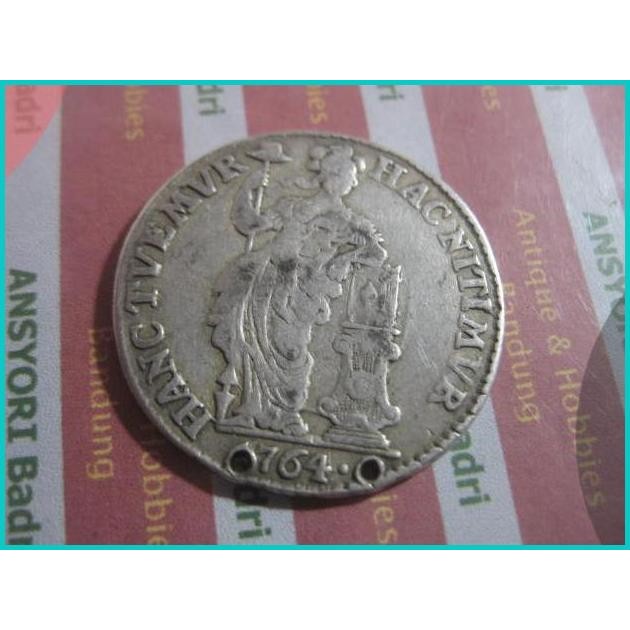 Koin Perak 1 Gulden Munt Geld Standing Pallas Tahun 1764 (Iklan E382)