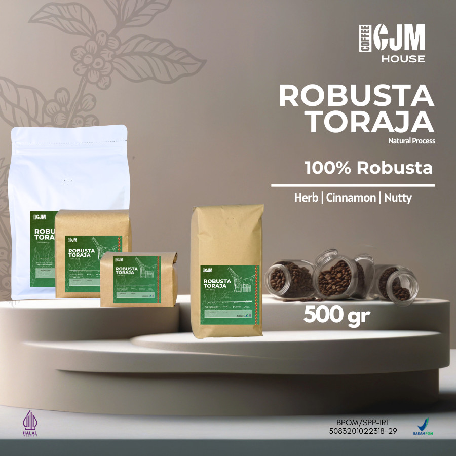 

500Gr Pure Robusta Toraja | CJM Coffee House | Kopi Toraja Natural| Robusta Coffee