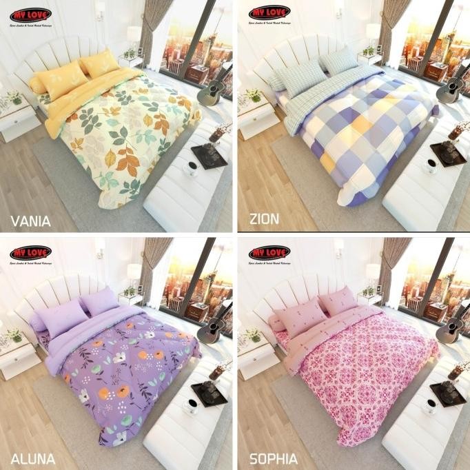 My Love Bedcover / Satu Set Bedcover My Love Flat 180X200 / 160X200