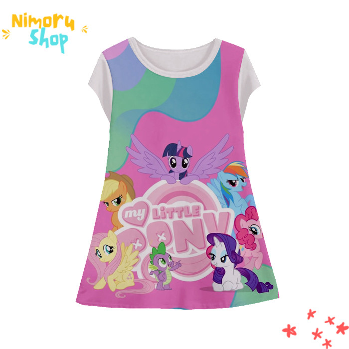 Baju Dress Anak 3D Tunik-MyLittlePony-5-designWD Anime My Little Pony Kuda Poni Tunik Untuk Usia 1-1