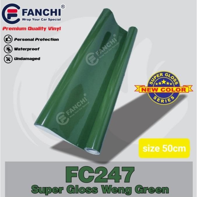 

PROMO ROLL STICKER FANCHI FC247 SUPER GLOSSY WENG GREEN 50CM X 8,5M ROLL