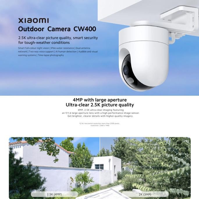 XIAOMI OUTDOOR CAMERA CW400 2.5K CCTV OUTDOOR WIFI IP66