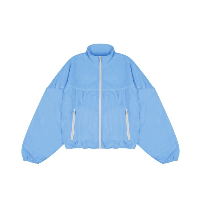 TERLARIS 3Second Jaket Wanita Parasut Mid Cropped Jacket Sporty C010923 - Blue, S