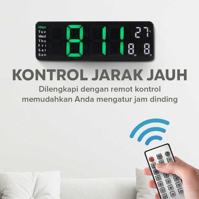 Jam Dinding Digital Nimalis Multifungsi With Remote - 6629