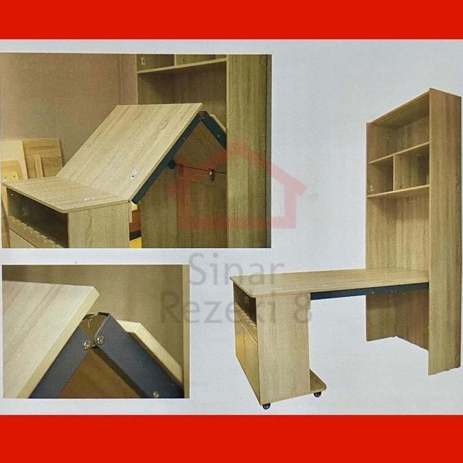 Engsel Meja Lipat Tarik + Roda / Folding Up Lemari Meja Hemat Ruangan