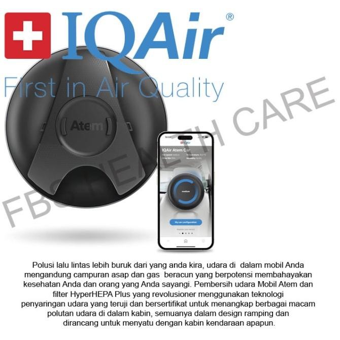 IQAir Atem Car Air Purifier, HyperHEPA Filter, Portable, Air Pollution