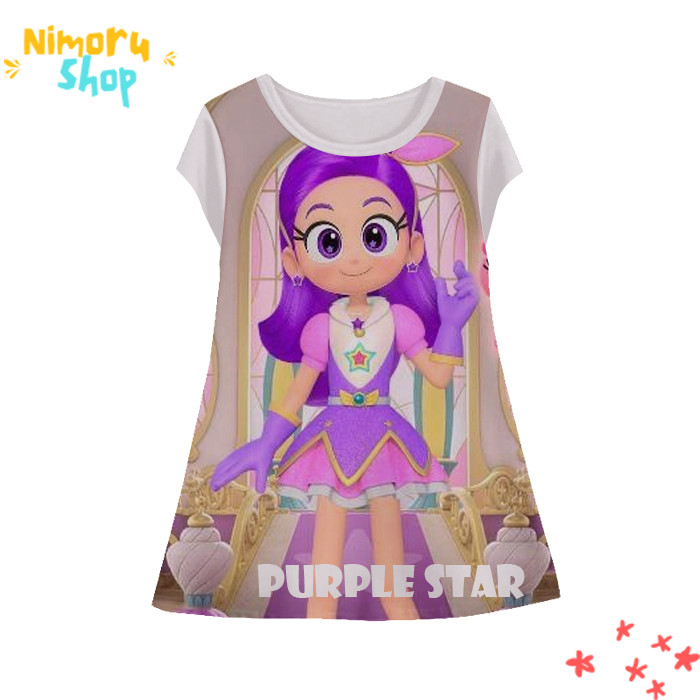 Baju Dress Anak 3D Tunik-KarakterBB-7-designWD Anime Karakter Rainbow Bubblegem Red Ruby Blue Shapph