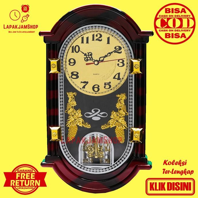 Jam Dinding Bunyi Minimalis Unik Nikko Nk-142 Maroon Diskon