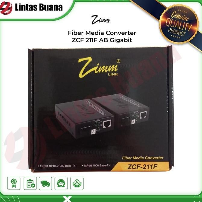 BEBAS ONGKIR - Media Converter Zimmlink ZCF 211F AB Gigabit