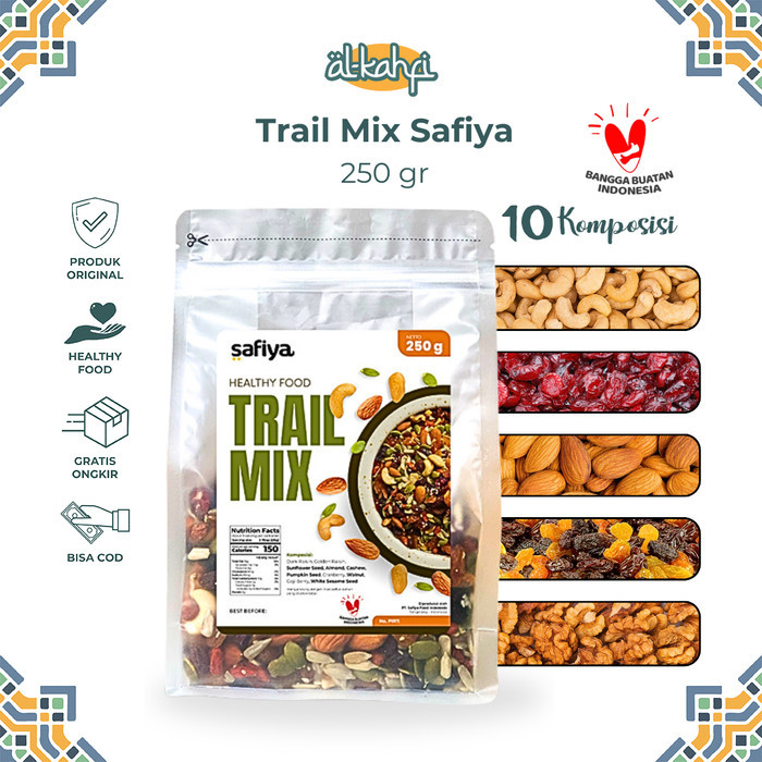 

HEMAT Trail Mix Safiya With Almond Mete Nut Seed Dried Fruit Cemilan Diet