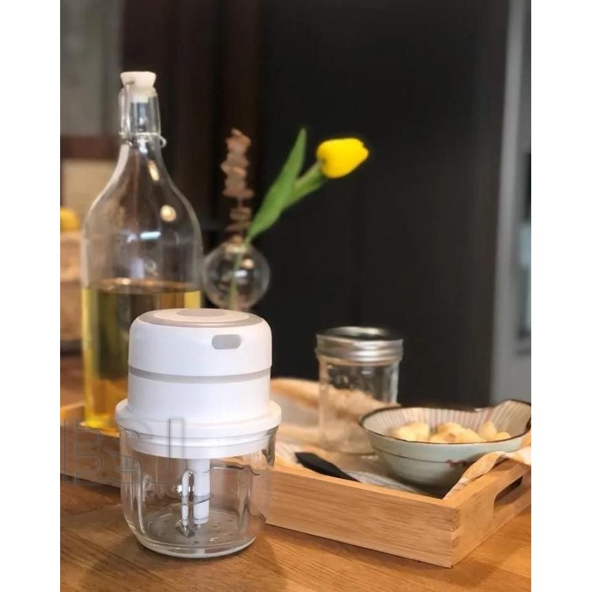 TERMURAH - MINI electric FOOD CHOPPER GLASS 300ml mini blender KACA