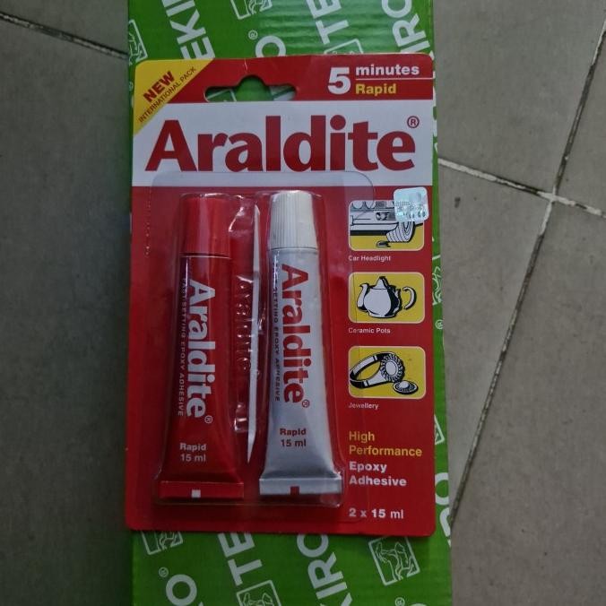 PROMO araldite merah lem besi lem epoxy 2 komponen 5menit rapid