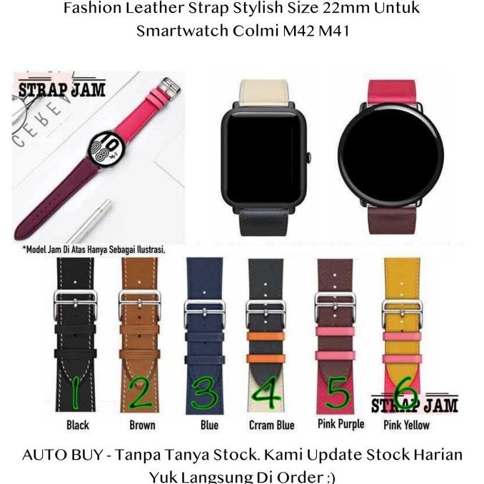 TERBARU - Fashion Strap 22mm Colmi M42 M41 - Tali Jam Tangan Kulit Leather