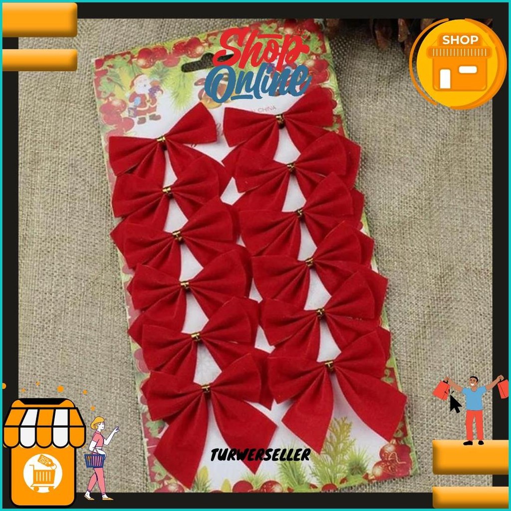 

Aksesoris Pita Natal Hiasan Gantungan Pohon Natal Ornamen Salju Merry Christmass Dekorasi Murah