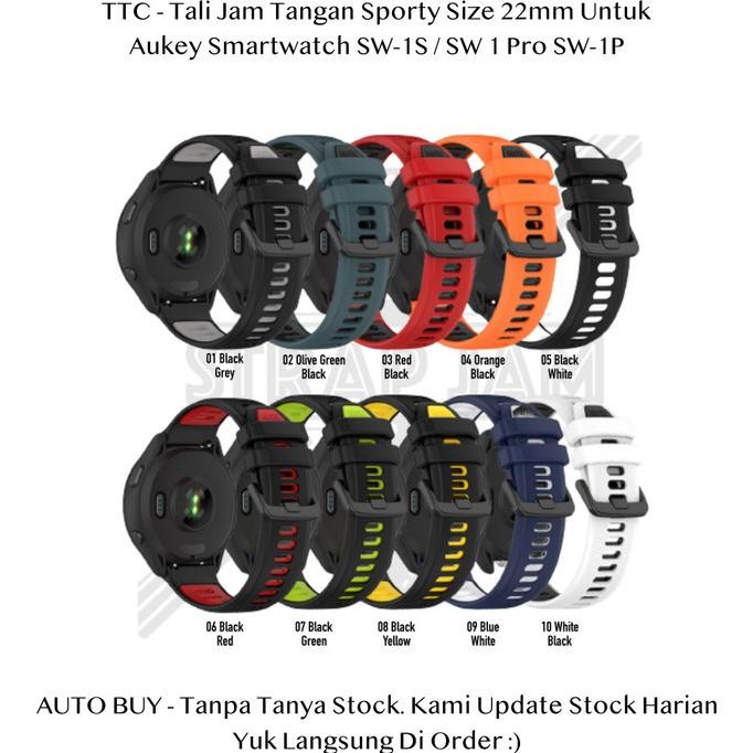 TTC 22mm Tali Jam Aukey Smartwatch SW-1S / SW 1 Pro SW-1P - Strap