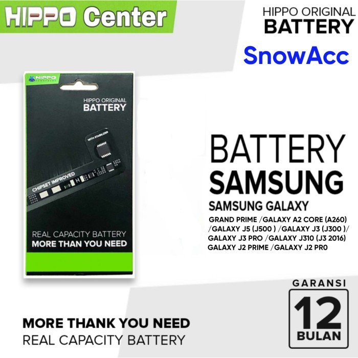 HIPPO BATERAI SAMSUNG GALAXY J2 Prime /J3 /J5 (J500) / Grand Prime