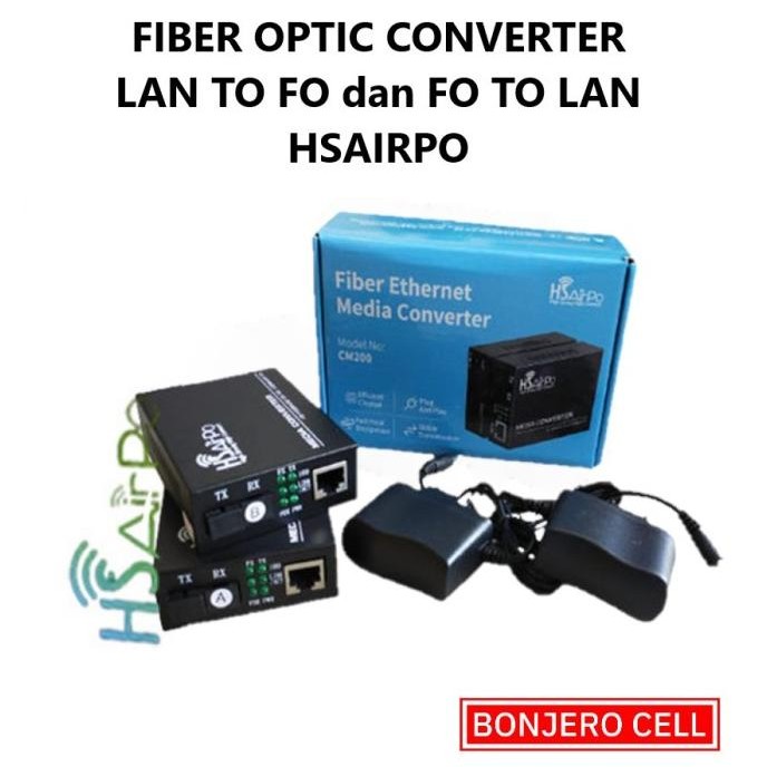 TERMURAH - hs airpo fiber ethernet media converter