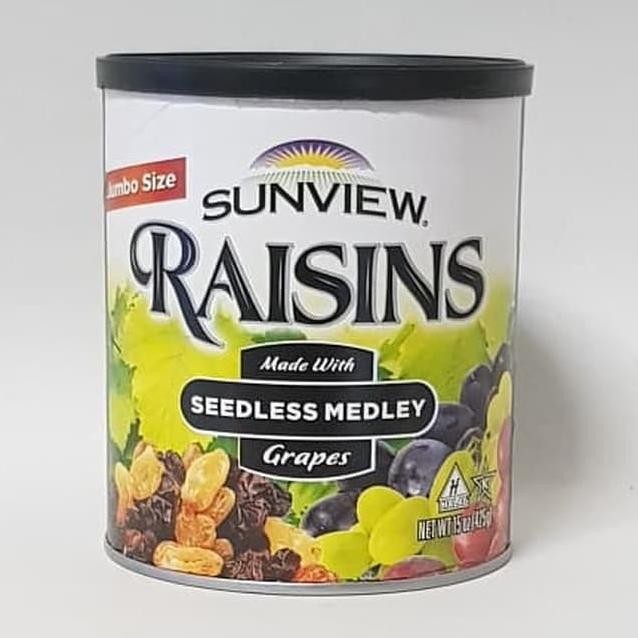 

Raisins Sunview Seedless Medley Kiss Campur Usa 425 Gram