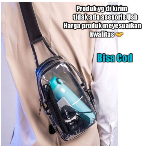 [LANGSUNG KIRIM] [TAS KONSER]Tas Dada Selempang bening transparan Waistbag pria wanita