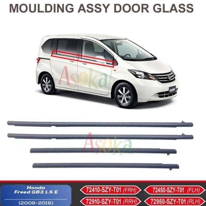 Talang Mobil Karet Pelipit Kaca Pintu List Luar Honda Freed 2009 2010 Promo