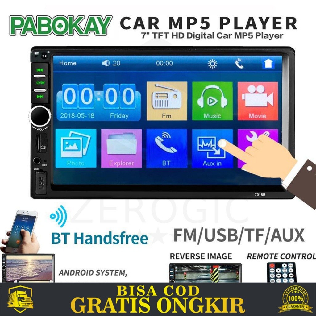 PEMUTAR AUDIO VIDEO DOUBLE DISPLAY LAYAR 7 INCH BLUETOOTH USB SD CARD