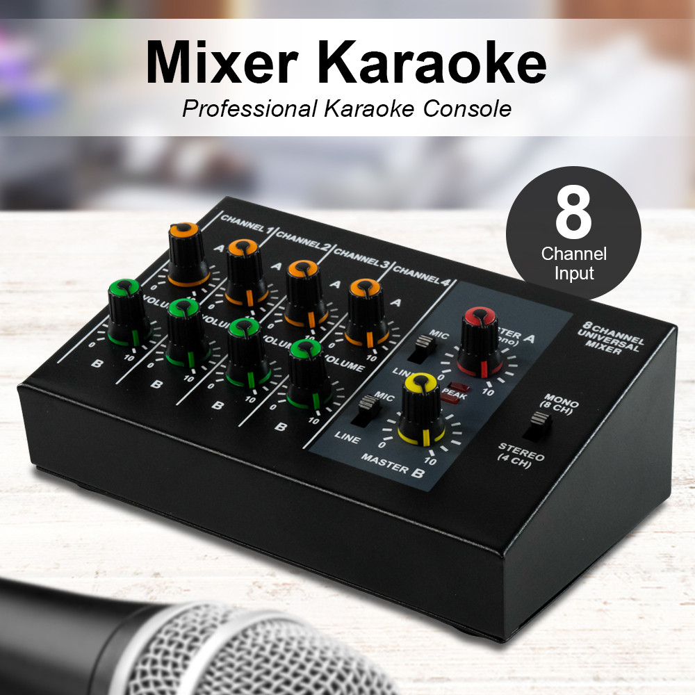 

- WEITESI Professional Console Karaoke Mixer 8 Channel Input Mic - AM-228 -