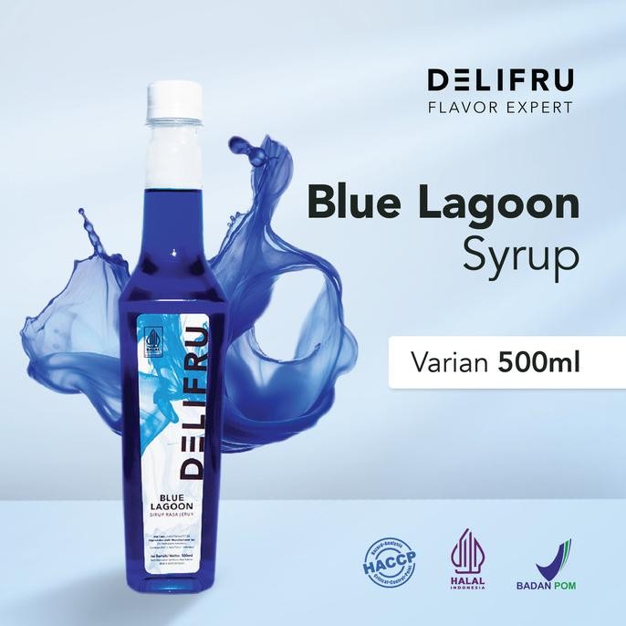 

BLUE- DELIFRU SYRUP BLUE LAGOON - SIRUP JERUK BIRU 500 ML