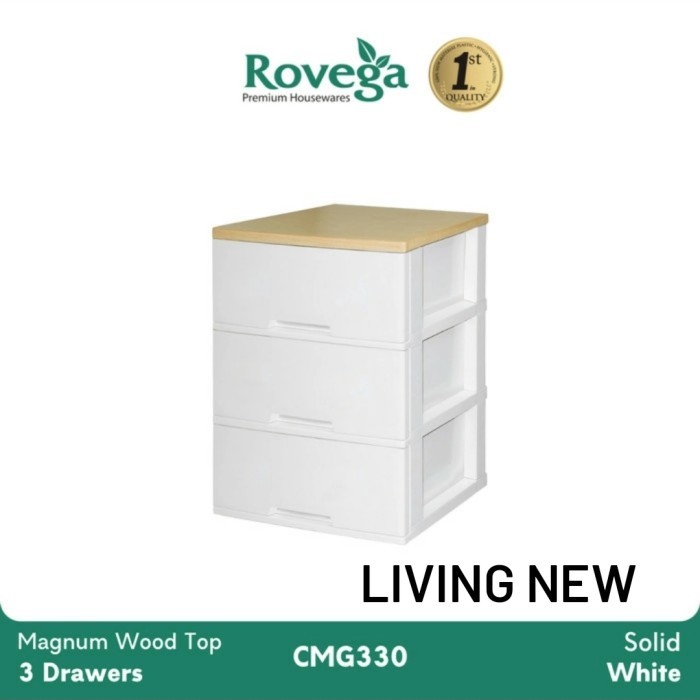 Drawer Laci 3 Susun Rovega / Lemari Plastik Rovega Magnum 3 Susun