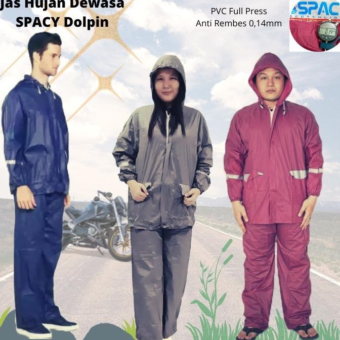 

BLUE- JAS HUJAN RAINCOAT MANTEL HUJAN JAKET CELANA SPACY DOLPHIN BLUE 961