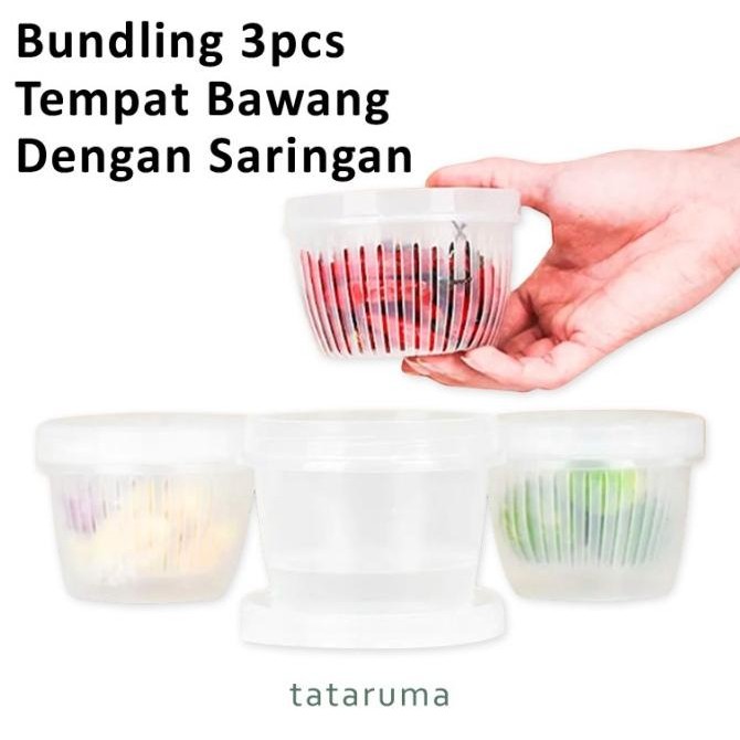 

bundling 3pcs tama - tempat bawang / food storage kulkas dengan termurah