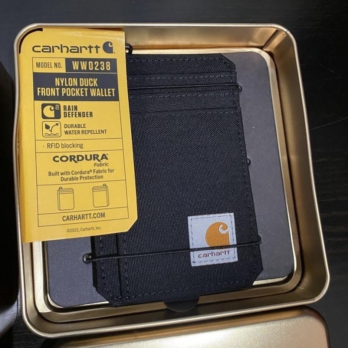 Carhartt Front Pocket Wallet Card Holder Cordura Black 100% Original