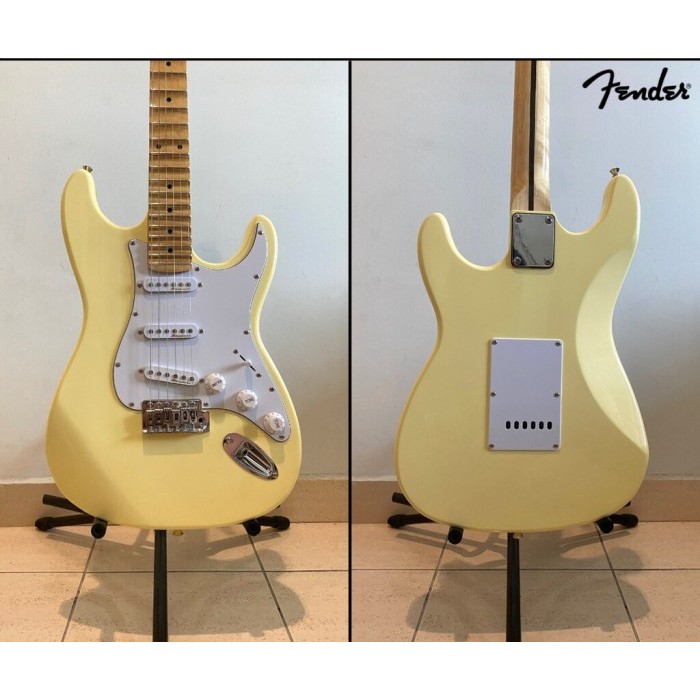 TERBARU Fender Stratocaster Yngwie Malmsteen Cream Gitar Listrik Kuning