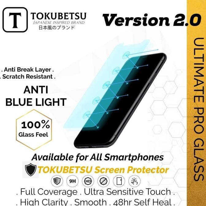 

BLUE- TOKUBETSU SCREEN PROTECTOR ANTI UV BLUE LIGHT SEMUA TIPE HP ANTI GORES