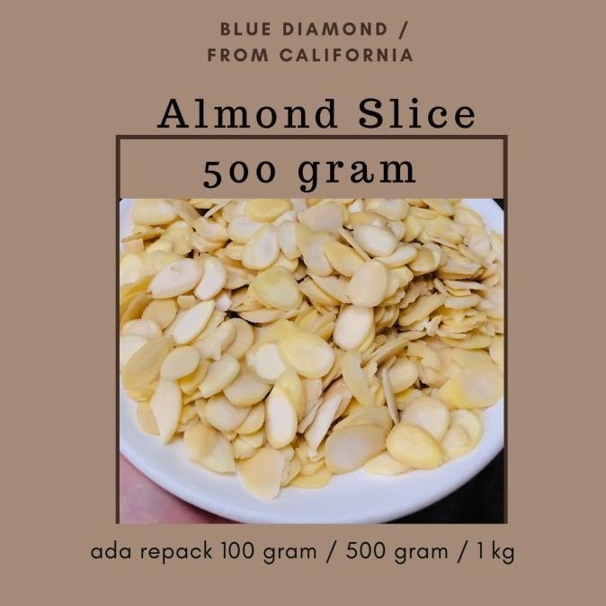 

BLUE- ALMOND SLICE 500 GRAM / ALMOND BLUE DIAMOND / KACANG ALMOND