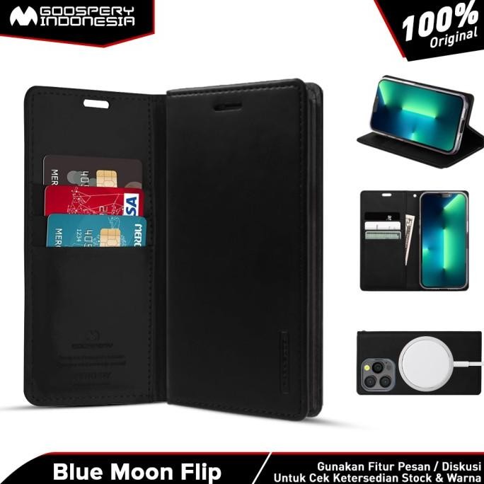 

BLUE- GOOSPERY BLUE MOON FLIP CASE FOR ALL TYPE HANDPHONE CAMPAIGN FS DEAL