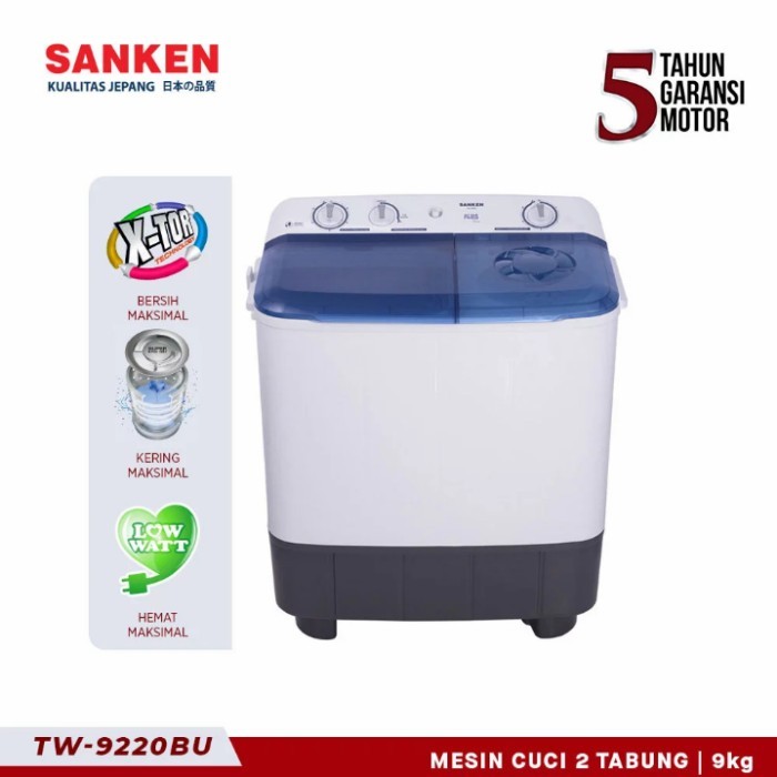 MESIN CUCI SANKEN TW-9220BU 2 TABUNG LOWWATT