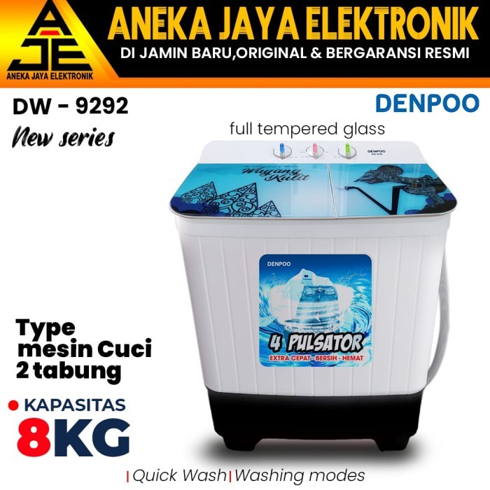 MESIN CUCI 2 TABUNG DENPOO DW - 9292 - 9 KG