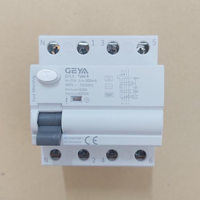 TERMURAH - GEYA RCCB RCD ELCB type B 25A 4P 300mA RCCB ELCB Type B 25A 4P 0,3A