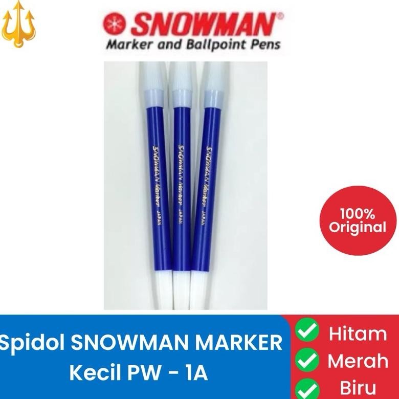 

Sale [Harga 1 Lusin] Spidol Kecil Snowman Pw-1A Hitam Biru Merah