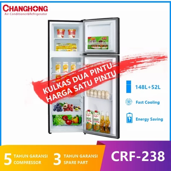 KULKAS CHANGHONG CRF238, KULKAS CHANGHONG 2 PINTU