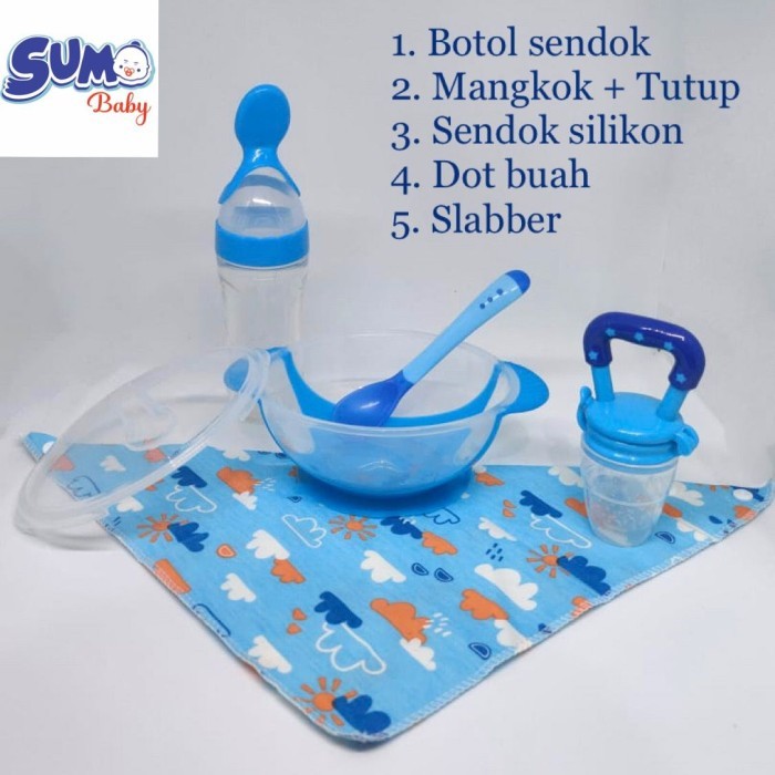 TERUJI Perlengkapan Makan Bayi / Peralatan Makan Bayi Set / Alat Makan Bayi
