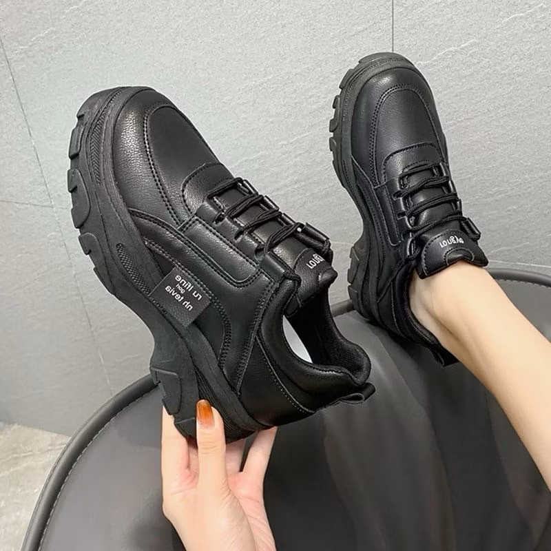 Sepatu Sekolah sepatu sneakers wanita sekolah warna hitam SMP SMA terlaris RLFNs15