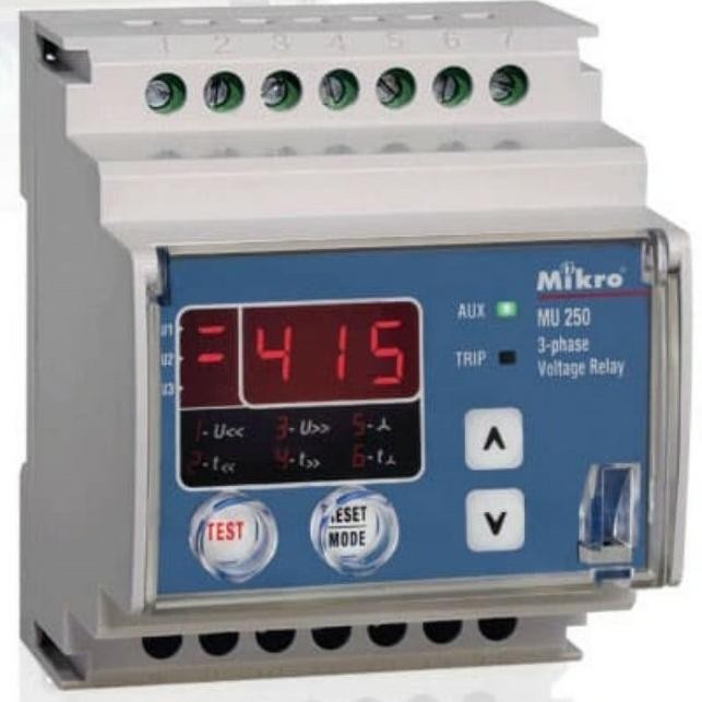 TERBARU - MIKRO 3 PHASE VOLTAGE RELAY MU250-415V / MU 250
