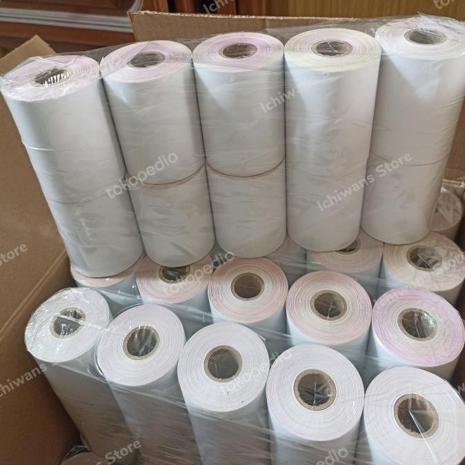 

NEW Kertas Kasir struk NCR 3Ply PMK 75x65/75x60 /75x55 1 dus isi 100 roll