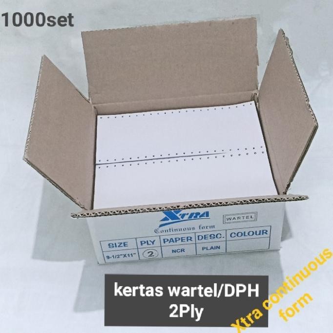 

BEBAS ONGKIR - kertas wartel 2ply double pin hole continuous form seperempat letter