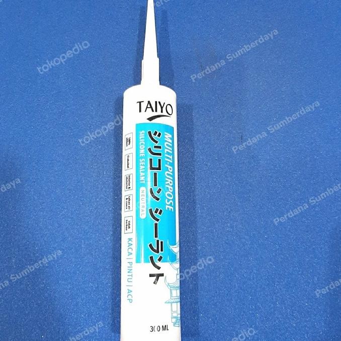 Terbaru Taiyo Lem Kaca Silicone Sealent Hitam Putih Clear Lem Silent Netral