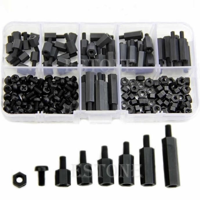 spacer set pcb kaki dudukan penyangga pcb stand off spaser kit baut 