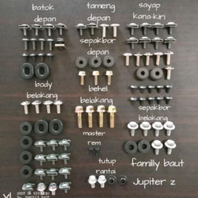 baut lengkap jupiter z burhan.baut full set lengkap baut karet ring bo !!