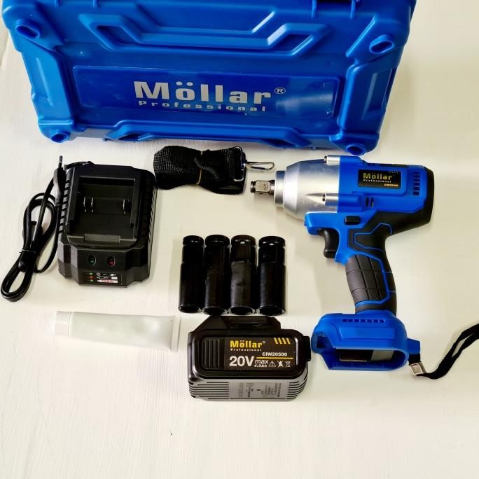 mollar ciw20500 cordless impact wrench buka baut mobil 500nm 