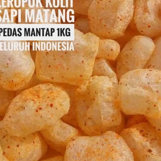 

Kerupuk Kulit Sapi Matang Pedas Mantap 1 Kg / Krupuk Rambak Sapi